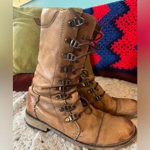 Bed Stu brown leather lace up boots, size 8